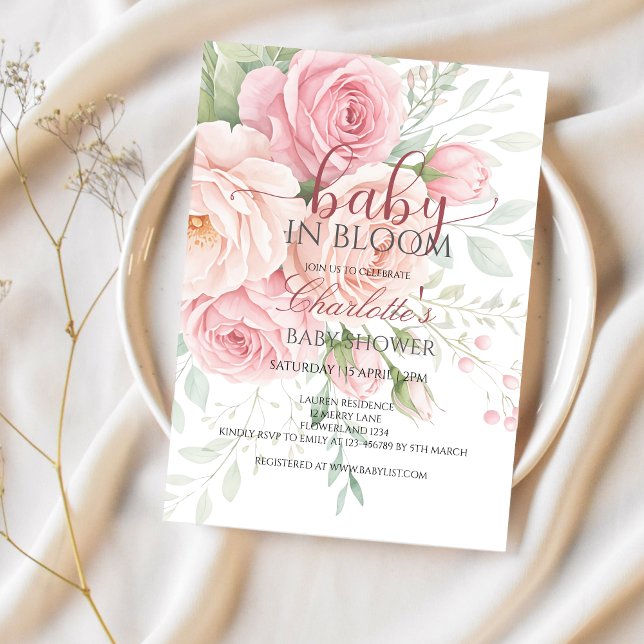 Baby in bloom | baby shower invitation template einladung (Von Creator hochgeladen)