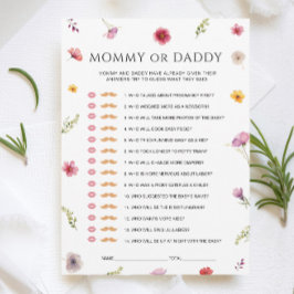 Baby in Bloom Baby Shower Mommy oder Daddy Game Ca Einladung