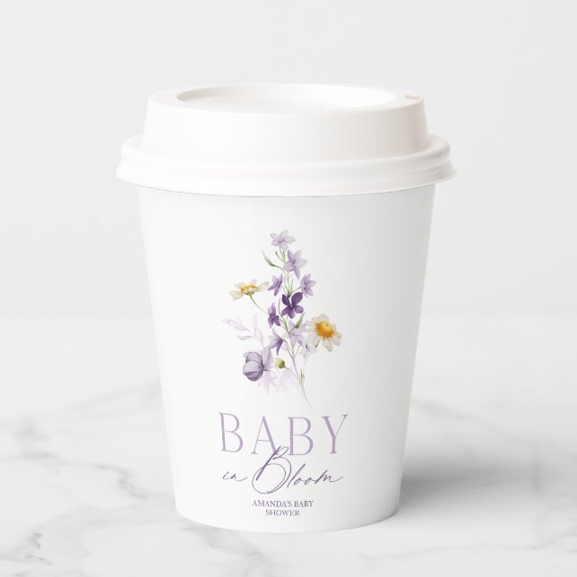 Baby in Bloom Baby Shower Pappbecher (Vorderseite)