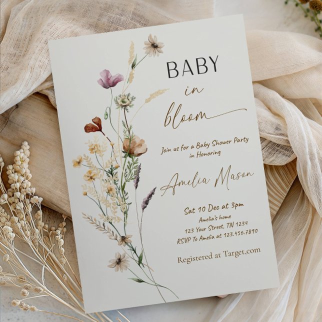 Baby in Bloom Baby Shower Party Einladung (Von Creator hochgeladen)