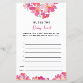 Baby in Bloom Baby Shower Raten Sie das Baby Food 