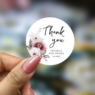Baby in Bloom Baby Shower Runder Aufkleber