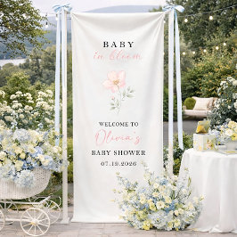 Baby in Bloom Baby Shower Welcome Sign, Personaliz Banner