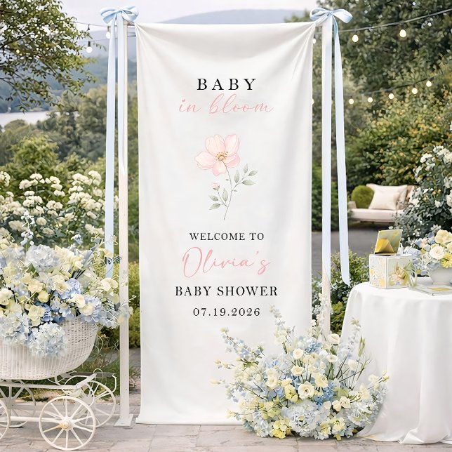 Baby in Bloom Baby Shower Welcome Sign, Personaliz Banner (Von Creator hochgeladen)