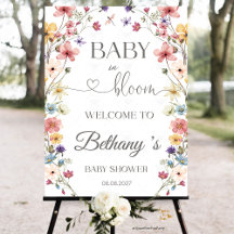 Baby in Bloom Baby Shower Willkommensschild