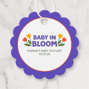 Baby in Bloom - Baby-Tagesparty im kühnen, farbenf Geschenkanhänger