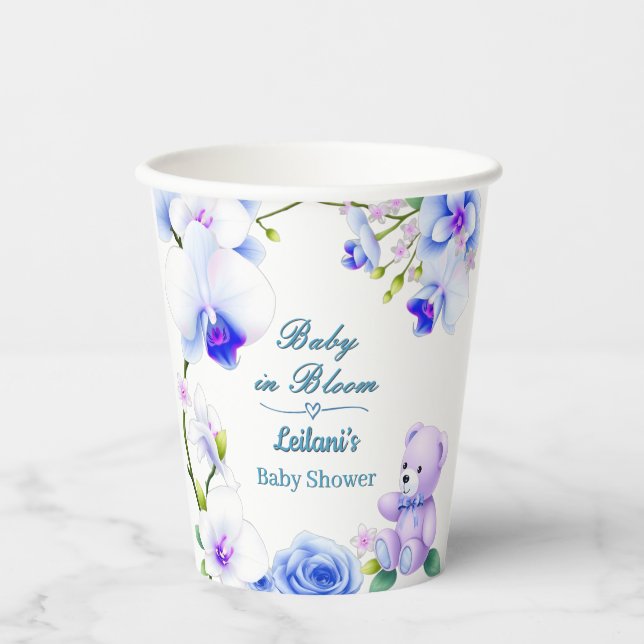 Baby in Bloom Babydusche für eine Papiertasse Pappbecher (Vorderseite)