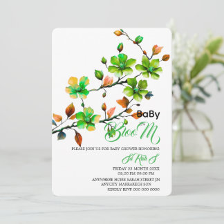 Baby in Bloom Babyparty-Einladung Baby in trendige Einladung