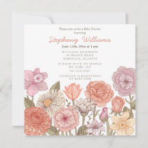 Baby in Bloom Babyparty-Einladung 