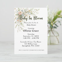 Baby in Bloom Babyparty-Einladung