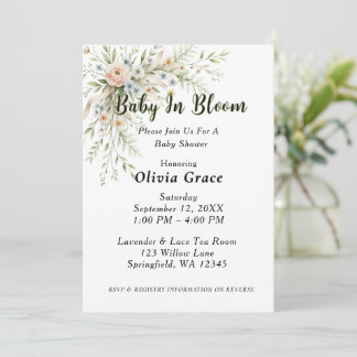 Baby in Bloom Babyparty-Einladung Feiertagskarte