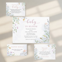 Baby in Bloom Babyparty-Einladung Floral