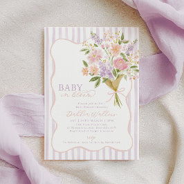 Baby in Bloom Babyparty lila rosa floral Einladung