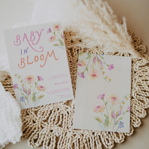 Baby in Bloom Babyparty Rosa Einladung