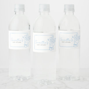 Baby In Bloom Babyparty Wasserflaschenetikett
