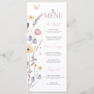 Baby in Bloom Babyparty Wildblumen Menü Menükarte