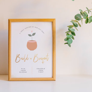 Baby in Bloom bauen ein Bouquet-Babyduschzeichen Poster