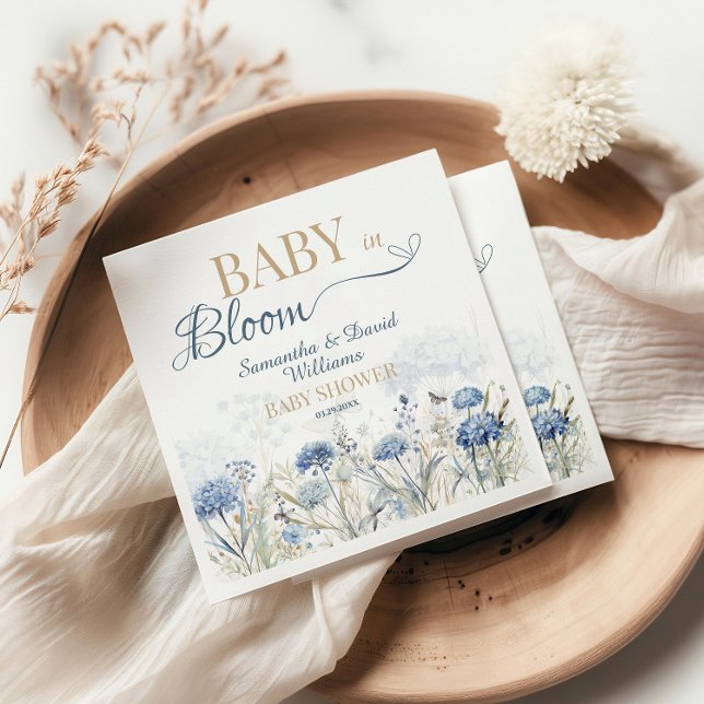 Baby in Bloom Blaue Wiesen-Wildblume Botanisch Serviette (Von Creator hochgeladen)