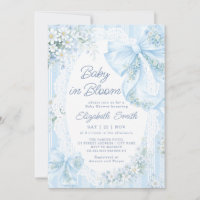 Baby in Bloom Blaues Band Florales Spitzen-Baby-Sh