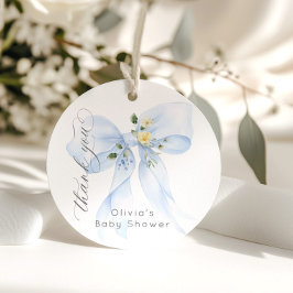 Baby in Bloom Blue Bow Floral Vielen Dank Geschenkanhänger