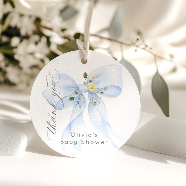 Baby in Bloom Blue Bow Floral Vielen Dank Geschenkanhänger (Von Creator hochgeladen)