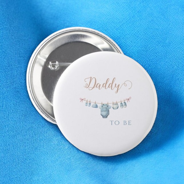 Baby in Bloom Blue Daddy zu Baby Dusche Button (Von Creator hochgeladen)