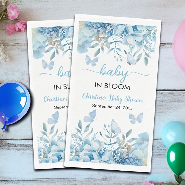 Baby in Bloom Blue Floral Baby Dusche Serviette (Von Creator hochgeladen)