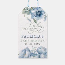 Baby in Bloom Blue Floral Boy Baby Dusche Geschenkanhänger