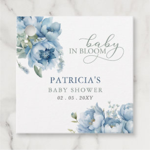 Baby in Bloom Blue Floral Boy Baby Dusche Geschenkanhänger
