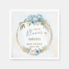 Baby in Bloom Blue Floral Elegante Baby Dusche Serviette