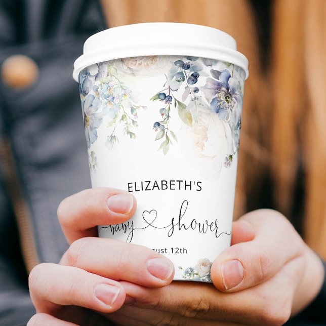 Baby in Bloom Blue Garden Baby Dusche Pappbecher (Von Creator hochgeladen)