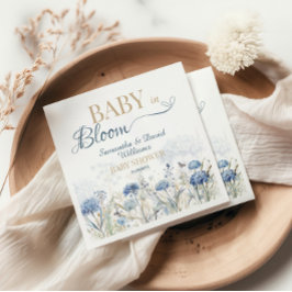Baby in Bloom Blue Meadow Wildflower Botanical Serviette