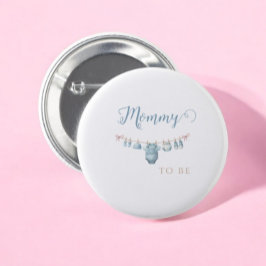 Baby in Bloom Blue Mommy zu Baby Dusche Button