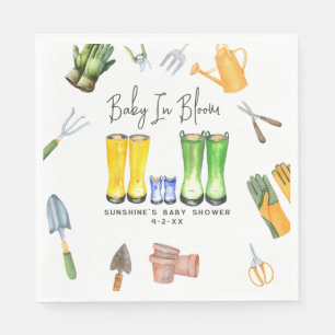 Baby in Bloom Blue Rain Boots Garden Baby Dusche Serviette