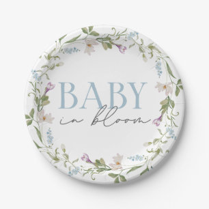Baby in Bloom Blue Spring Floral Pappteller