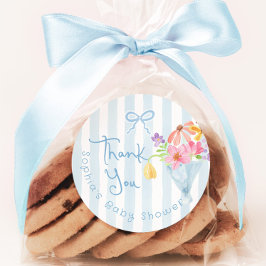 Baby in Bloom Blue Whimsical Tank Sie Runder Aufkleber