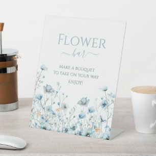 Baby in Bloom Blue Wildblume Kinderdusche Sockelschild