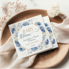 Baby in Bloom Blue Wildflower Botanical Serviette