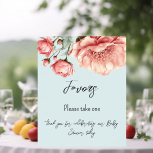 Baby in Bloom Blume Rose Pink Baby Duschfavoriten Poster