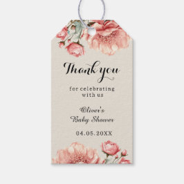 Baby in Bloom Blume Rose Pink Baby Show Vielen Dan Geschenkanhänger