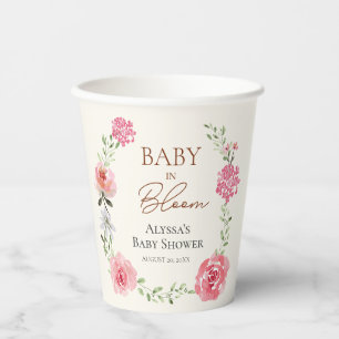 Baby in Bloom Blume Themed Baby Dusche Custom Pappbecher