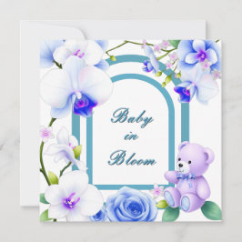 Baby in Bloom Blumendusche für Jungen Einladung