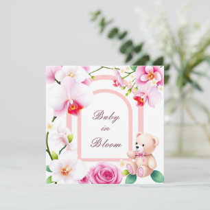 Baby in Bloom Blumendusche für Mädchen Einladung
