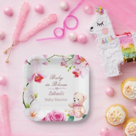 Baby in Bloom Blumendusche für Mädchen Pappteller