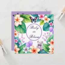 Baby in Bloom Blumendusche Unisex Einladung