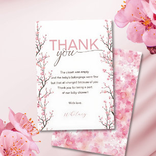 Baby in Bloom Blumenkirsche Blossom Danke Karte