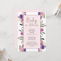 Baby in Bloom Blush Bloral Wasserfarbe Kinderdusch
