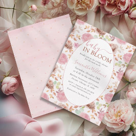 Baby In Bloom Blush & Pink Floral Baby Shower Einladung