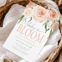 Baby In Bloom Blush Pink Floral Girl Baby Shower