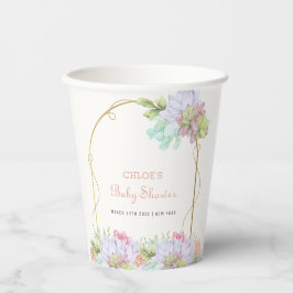 Baby in Bloom Boho Arch Cactus Baby Shower Pappbecher
